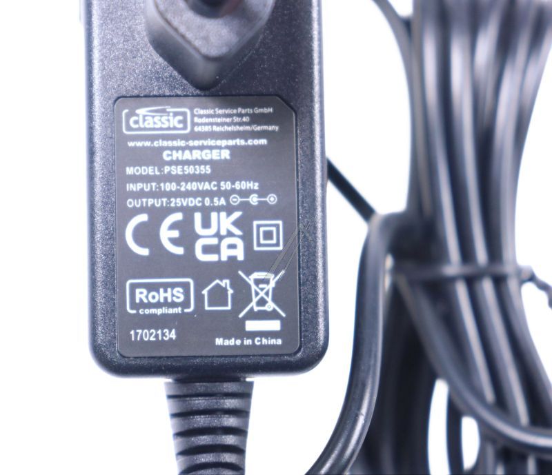 25V-0,5A PSE50355 EU LADEGERÄT ALTERNATIV FÜR ELECTROLUX / AEG