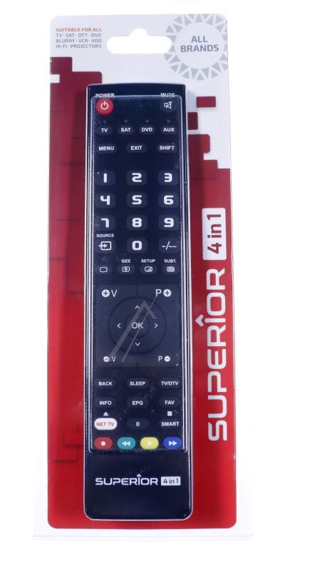 SLIM 4IN1 SUPTPB009 UNIVERSAL-ERSATZFERNBEDIENUNG 4-IN-1 MIT 4 EBENEN
