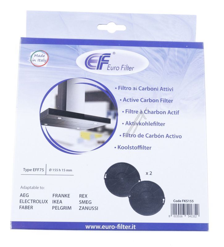 EFF75 KOHLEFILTER 2 STÜCK ALTERNATIV FÜR ELUX, IKEA, FABER